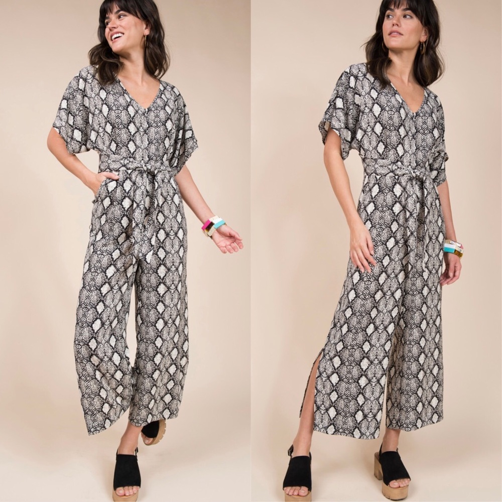 NWT Cropped Snakeskin Jumpsuit